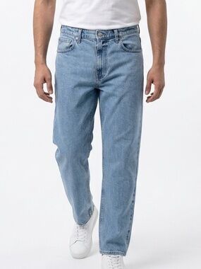 Hollister Baggy Jeans Mens‎ 32x30 Light Wash Blue High Rise Relaxed Fit Denim